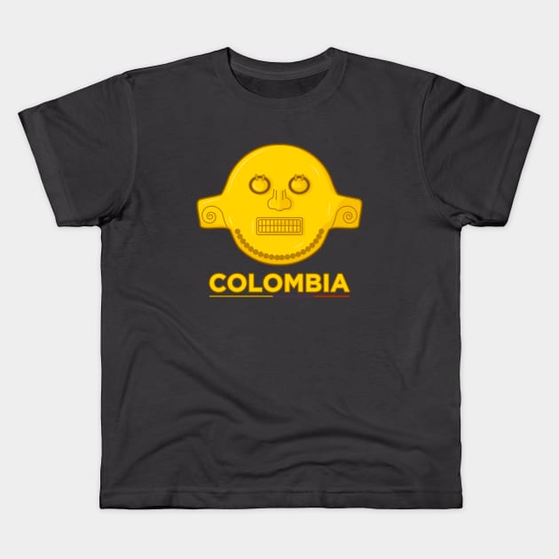 Ancient colombian indigenous representation of a god Kids T-Shirt by Drumsartco